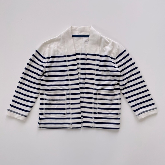 Vineyard Vines Little Girls White Navy Dreamcloth Striped Open Cardigan Size 4T - Picture 1 of 5